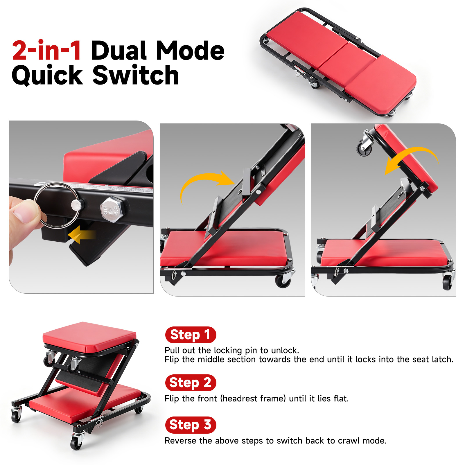 36 Inch Z-Shaped Mechanic Cree - đánh giá và giá Garage Creeper Roller