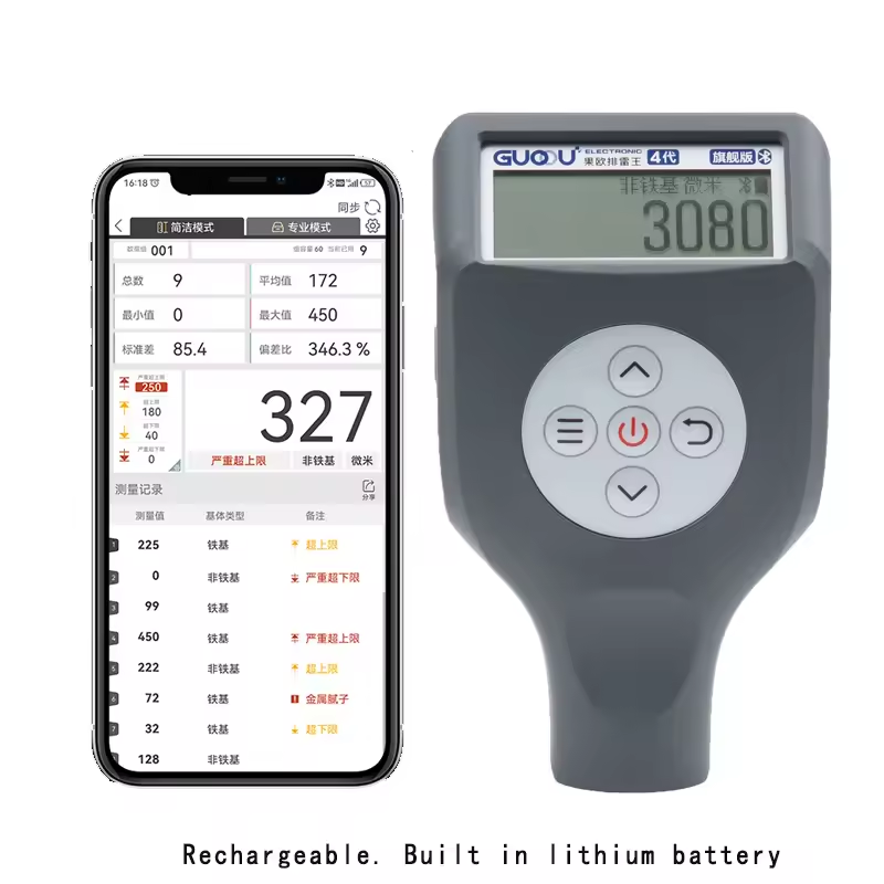 0-3000μm 0.1μm Fe NFe Probe  - đánh giá và giá Paint Thickness Gauge