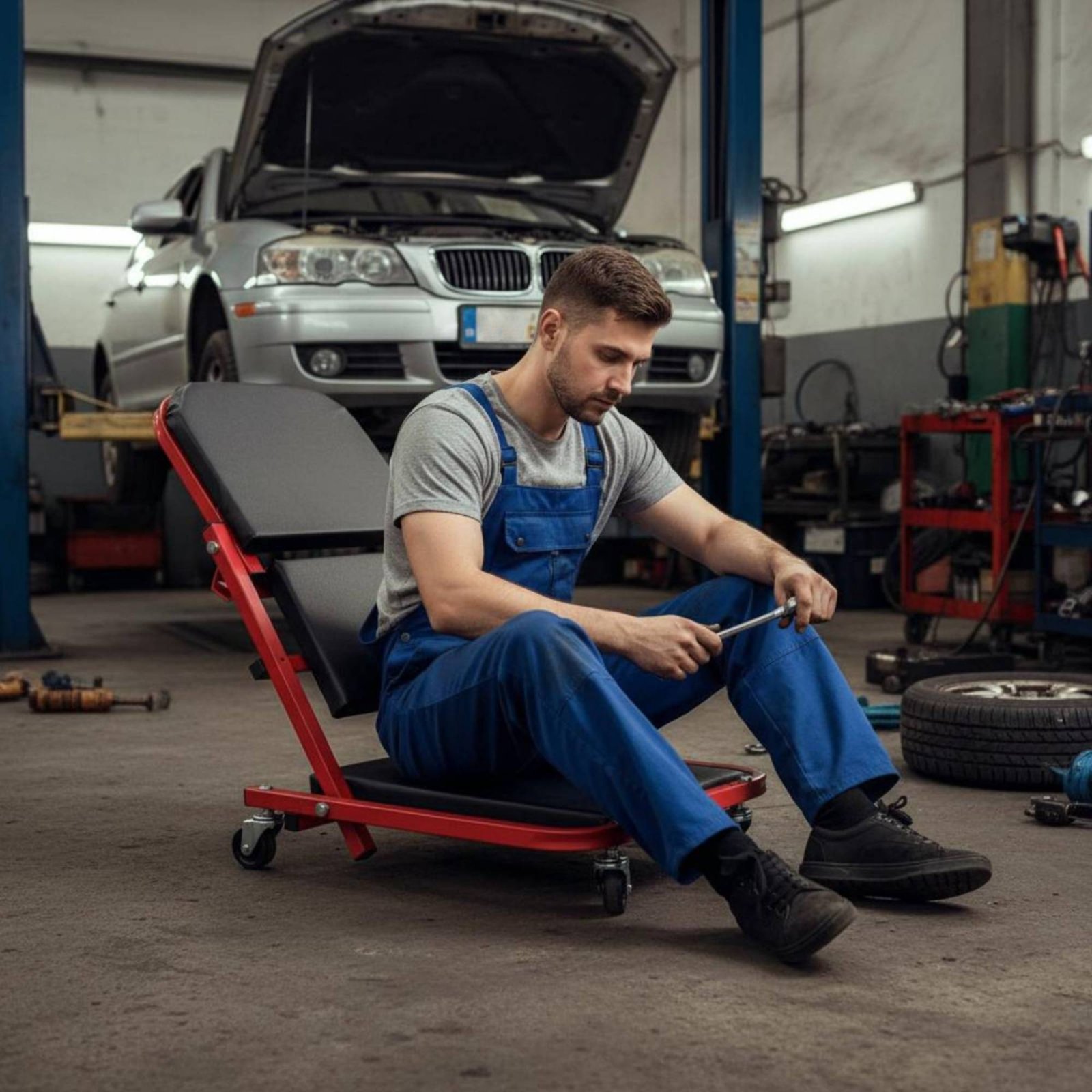 Folding Creeper Seat Thick Pad - đánh giá và giá Garage Creeper Roller