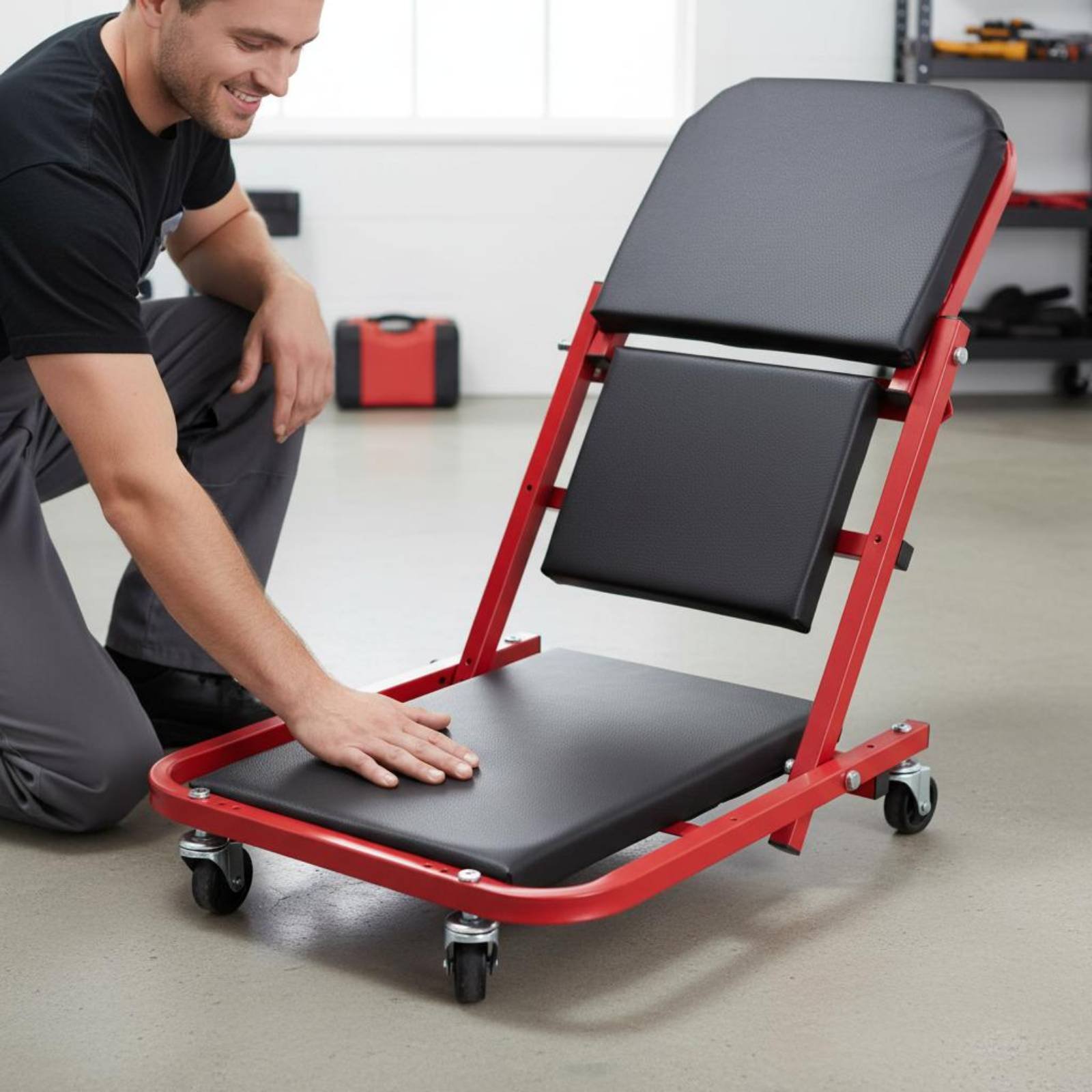 Folding Creeper Seat Thick Pad - đánh giá và giá Garage Creeper Roller