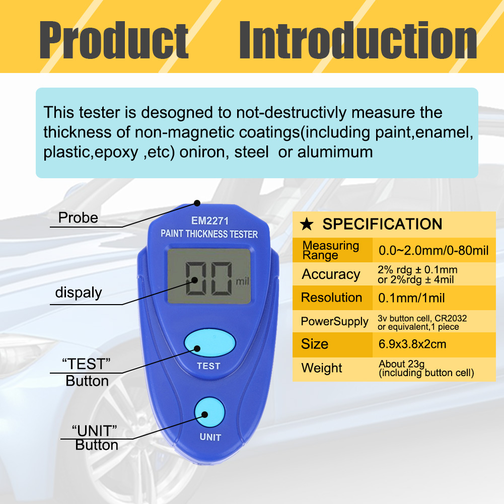 Paint GM200/EM2271 Coating Thi - đánh giá và giá Paint Thickness Gauge