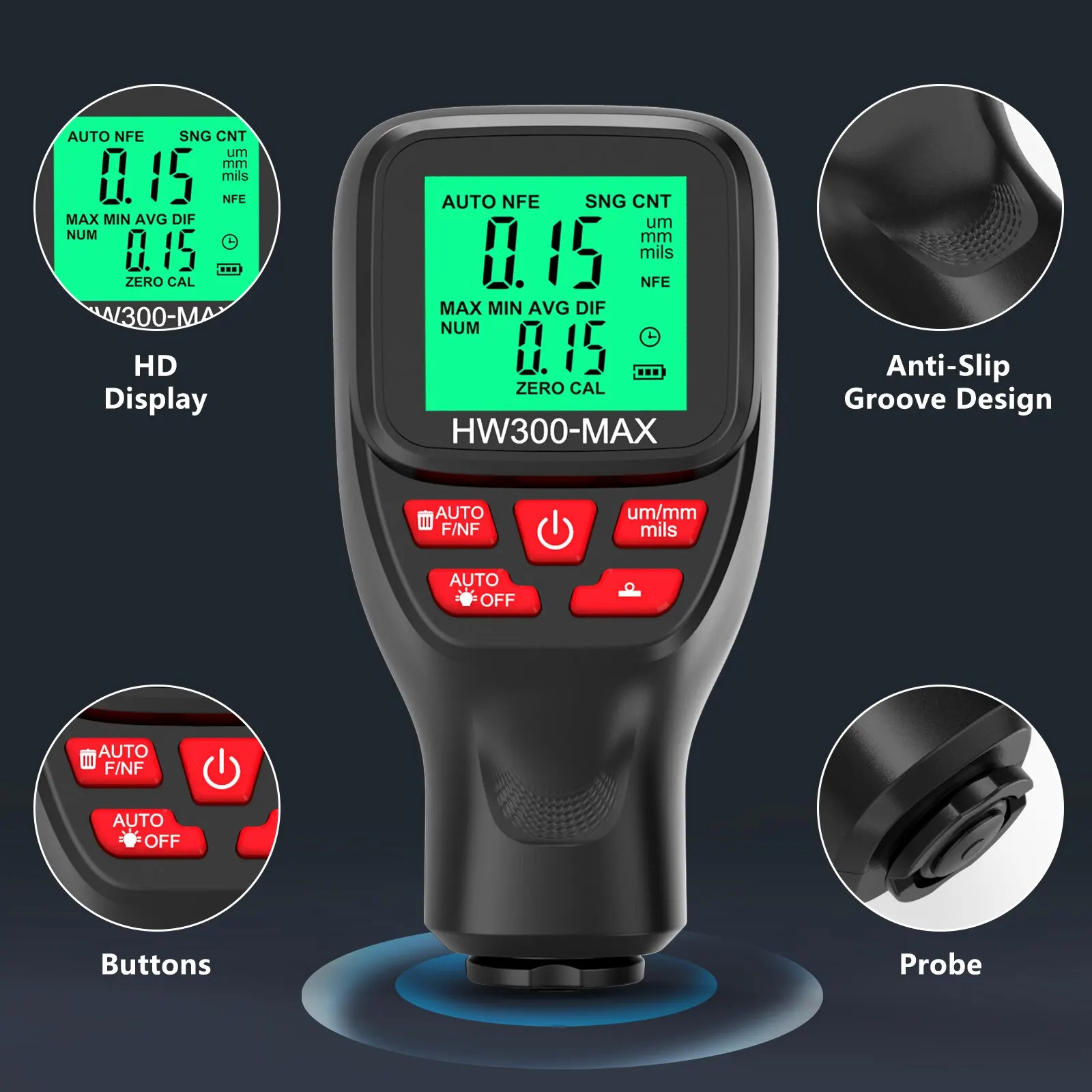 1Set HW300-MAX Coating High Pr - đánh giá và giá Paint Thickness Gauge