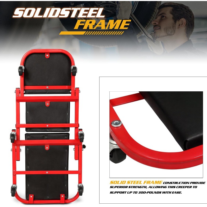 Red reclining dual-purpose fol - đánh giá và giá Garage Creeper Roller